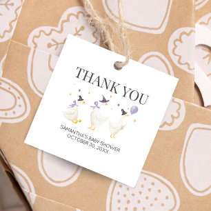 Étiquettes Cadeau Carré de Baby shower de Silly Goose