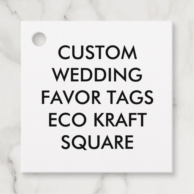 Étiquettes Cadeau Carré de mariage personnalisé - ECO KRAFT (Devant)