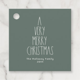 Étiquettes Cadeau Carré de Noël Boho Polka Dot