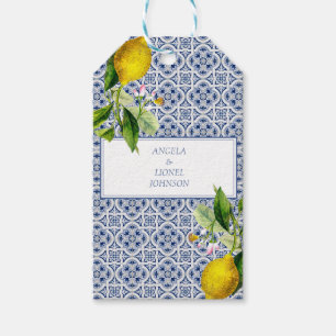 Étiquettes-cadeau Carreaux de citron de la côte d'Amalfi Italie Noms