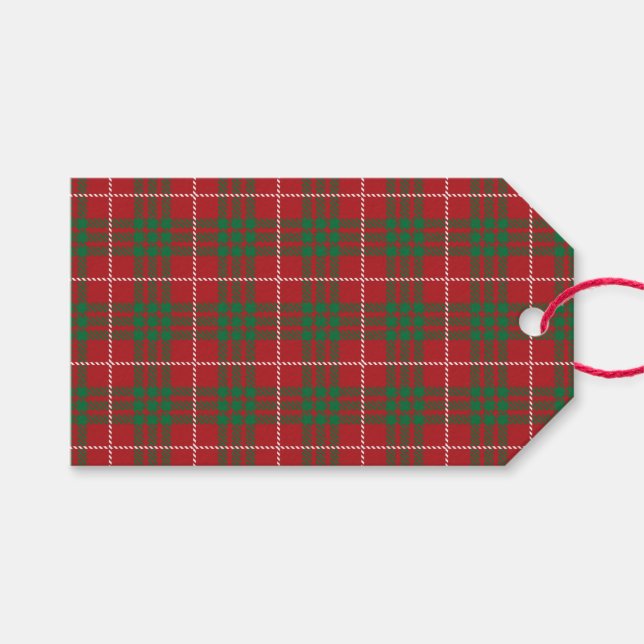 Étiquettes-cadeau Carreaux Rouge & Vert (Devant (Horizontal))