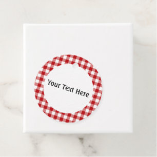 Étiquettes Cadeau Carreaux Rouges, Vichy Rouge