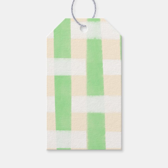 Étiquettes-cadeau Carreaux verts d'été (Devant)