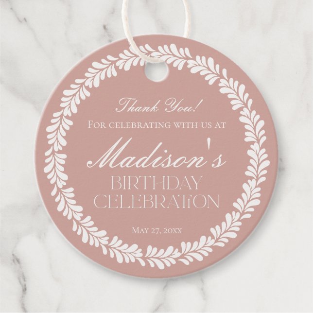 Étiquettes Cadeau Carrelage Talavera rose Espagne Fiesta Anniversair (Devant)