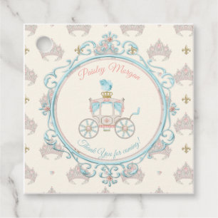 Étiquettes Cadeau Carrosse de princesse royale de conte de fées Blus