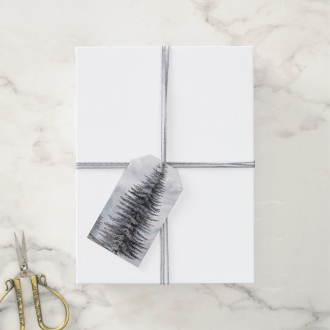 Étiquettes-cadeau Carte cadeau de Noël - Arbre Vintage (Avec de la ficelle)