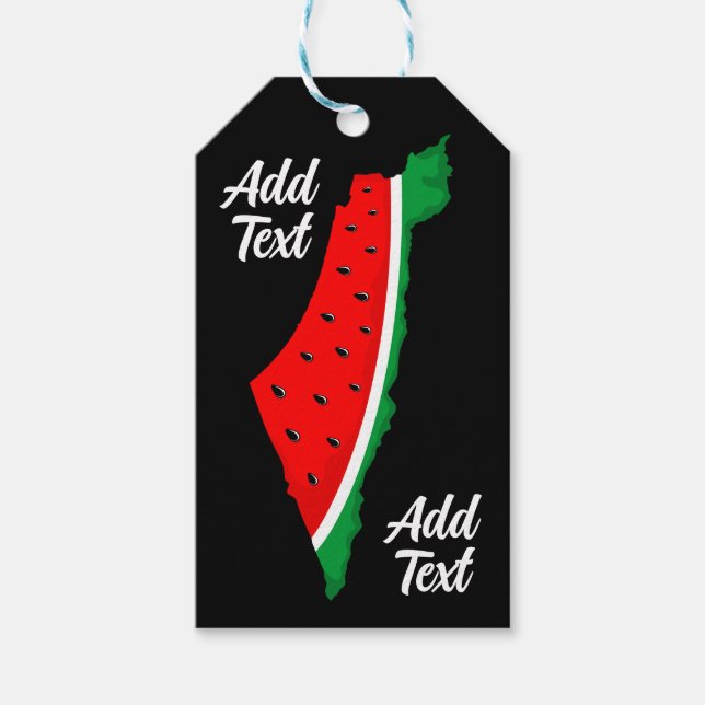 Étiquettes-cadeau Carte de Palestine Watermelon Symbole de la libert (Devant)