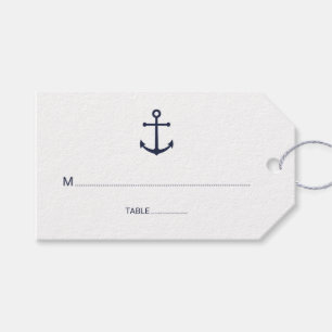 Étiquettes-cadeau Carte de place pour Mariage Ancre bleu marine
