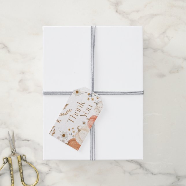 Étiquettes-cadeau Carte de remerciement Automne Citrouille Chute  (Avec de la ficelle)