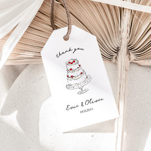 Étiquettes-cadeau Carte de remerciement de mariage gâteau aux cerise