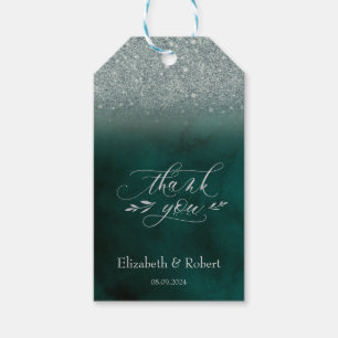 Étiquettes-cadeau Carte de remerciement élégante avec effet bokeh et