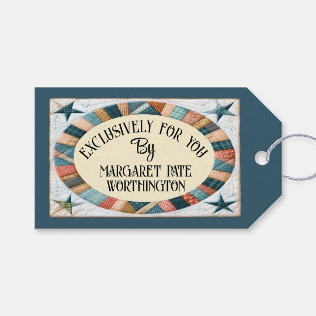 Étiquettes-cadeau Carte de visite d'entreprise de couture / patchwor (Devant (Horizontal))