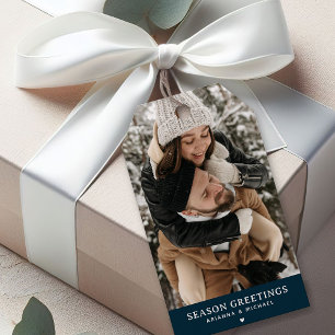 Étiquettes-cadeau Carte de vœux de Noël avec photo personnalisée