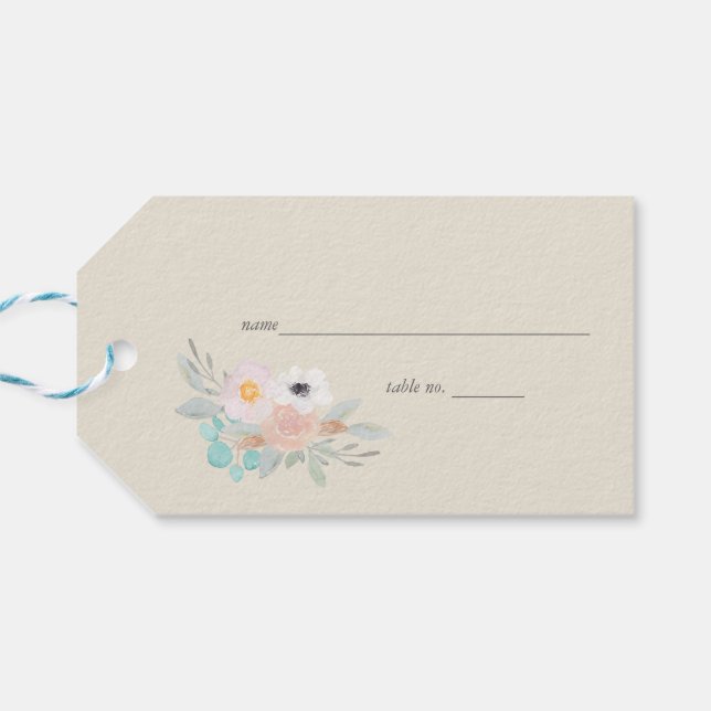 Étiquettes-cadeau Carte d'endroit d'étiquette de cadeau de bouquet (Dos Horizontal)