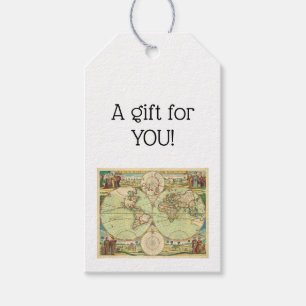 Étiquettes-cadeau Carte du monde antique #4