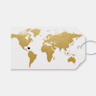 Étiquettes-cadeau Carte du monde Thème de voyage Merci Favoriser bal