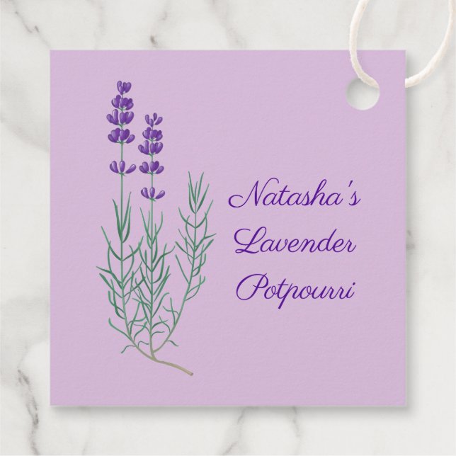 Étiquettes Cadeau Carte Fleur Lavender Flower Favbal (Dos)