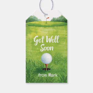 Étiquettes-cadeau Carte Golf Get Well Soon - Watercolor Golf Course