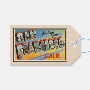 Étiquettes-cadeau Carte postale du sac de bienvenue de San Francisco