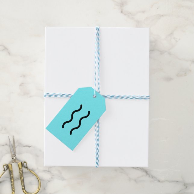 Étiquettes-cadeau Carte postale du Verseau (With Twine)