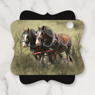 Étiquettes Cadeau Carte postale Patiné vintage Clydesdale