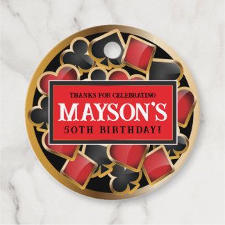 Étiquettes Cadeau Cartes CASINO POKER Invitation de fête d'anniversa