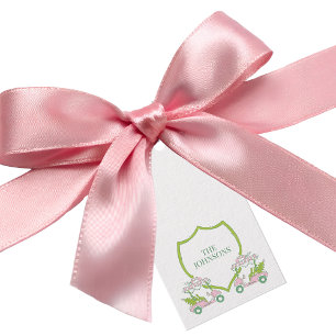 Étiquettes-cadeau Cartes de golf roses de Noël personnalisées Green