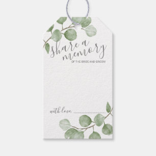 Étiquettes-cadeau Cartes de mariage au eucalyptus aquarelle 'Partage