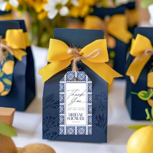 Étiquettes-cadeau Cartes de recettes méditerranéennes en carreaux bl