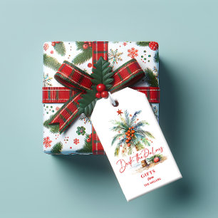 Étiquettes-cadeau Carton d'invitation pour la fête de Noël tropicale