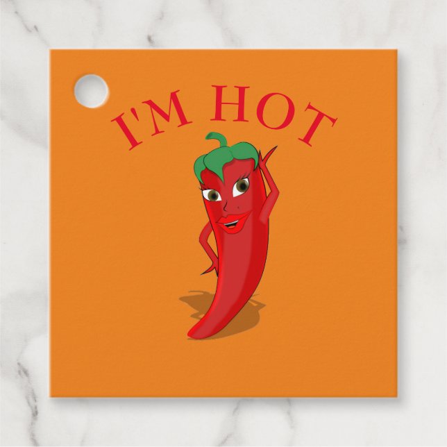 Étiquettes Cadeau Cartoon Rouge Hot Pepper Diva (Devant)