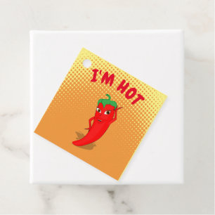 Étiquettes Cadeau Cartoon Rouge Hot Poivre Diva Gradient