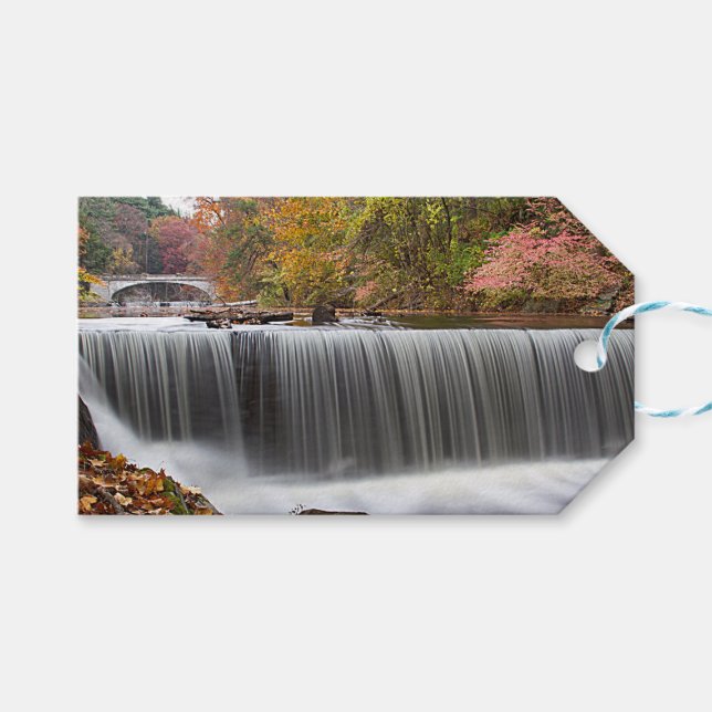 Étiquettes-cadeau Cascade automnale à Vanderbuilding (Devant (Horizontal))