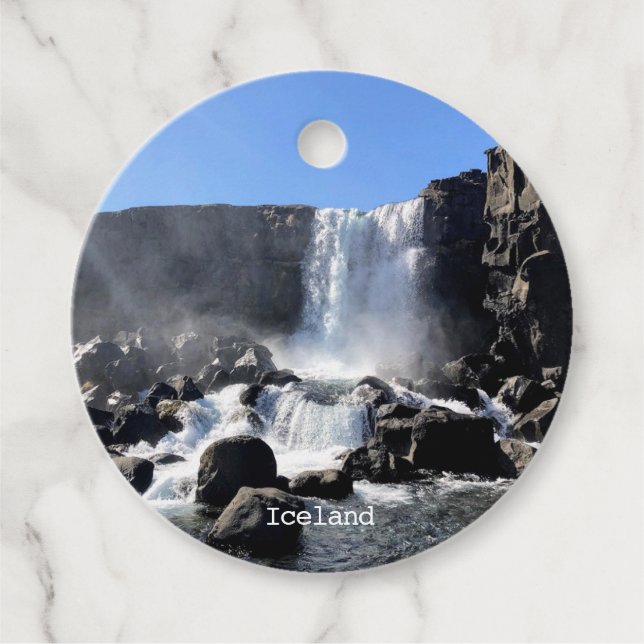Étiquettes Cadeau Cascade islandaise - (Devant)
