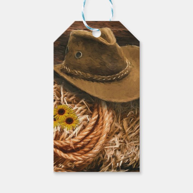 Étiquettes-cadeau Casquette Cowboy (Devant)