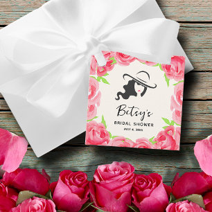 Étiquettes Cadeau Casquette de Lady's Roses de l'aquarelle Derby Fêt
