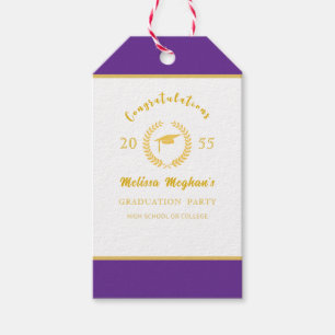 Étiquettes-cadeau Casquette d'or simple Laurel Wreath Graduation Par