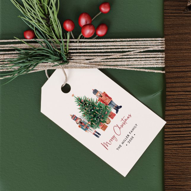 Étiquettes-cadeau Casse-Noisette de Noël (Merry Christmas Nutcracker Gift Tags by Painted Paperie)