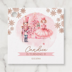 Étiquettes Cadeau Casse-Noisette Rose Et Or Anniversaire Sucre Plum
