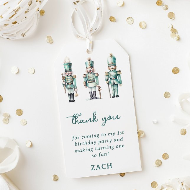 Étiquettes-cadeau Casse-noix de Monnaie 1er anniversaire Merci Favor (Créateur téléchargé)