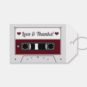 Étiquettes-cadeau Cassette Bande Vin Rouge Mariage Favoriser
