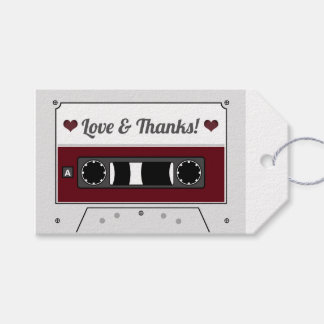 Étiquettes-cadeau Cassette Bande Vin Rouge Mariage Favoriser