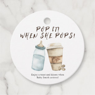 Étiquettes Cadeau Cassez-le quand elle accouche ! Baby shower pour b