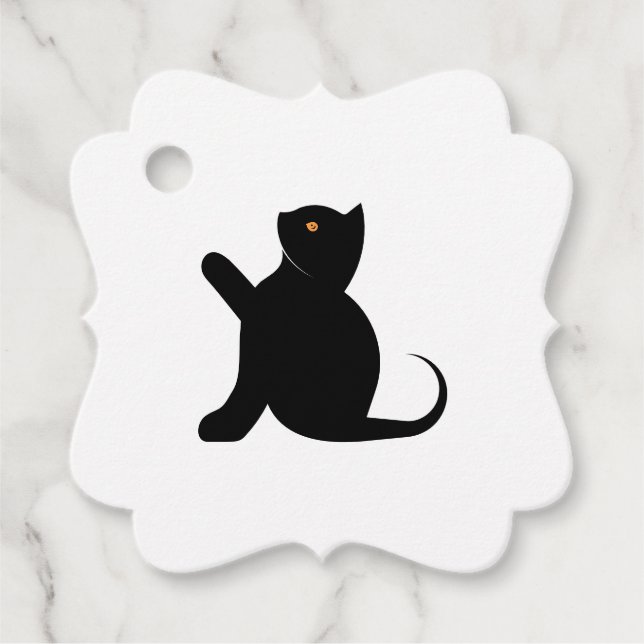 Étiquettes Cadeau Cat dit bonjour (Devant)