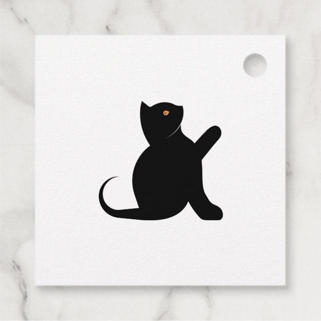 Étiquettes Cadeau Cat dit bonjour (Dos)