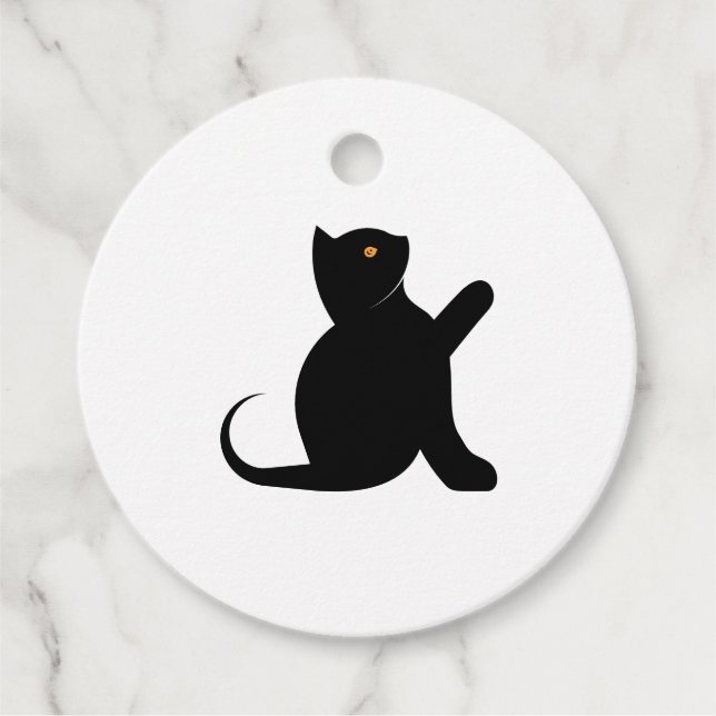 Étiquettes Cadeau Cat dit bonjour (Devant)