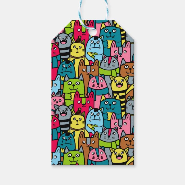 Étiquettes-cadeau Cat et kitten (Devant)