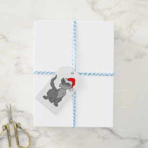 ÉTIQUETTES-CADEAU CAT PÈRE NOËL