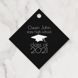 Étiquettes Cadeau Catégorie De 2021 Plafond De Diplôme (Noir)