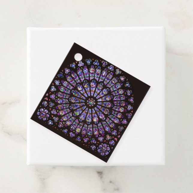 Étiquettes Cadeau Cathédrale Notre-Dame de Paris Rose (En situation)